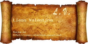 Liess Valentina névjegykártya